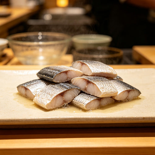 Ribbonfish steaks laid out on a wooden board